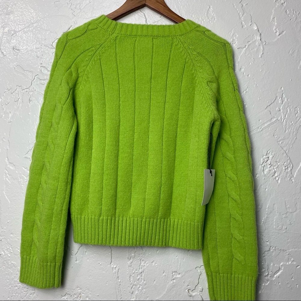 Anthropologie Betsy Cable-Knit Sweater Green NWT - Picture 4 of 10